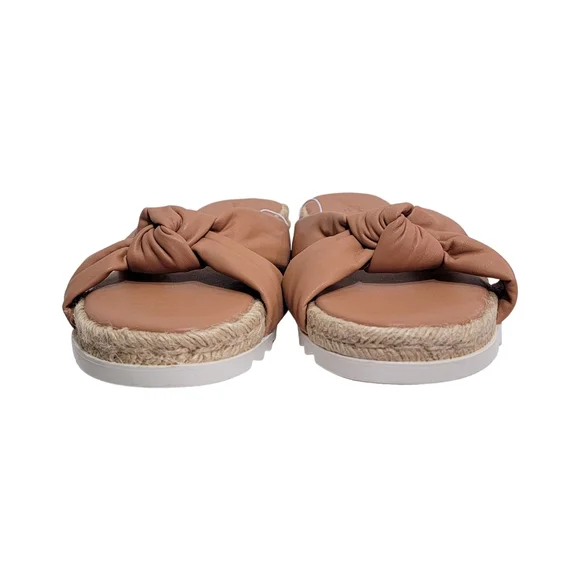 Universal Thread Warm Tan Dena Knotted Slip On Faux Leather Sandals Size 9 NWT - Picture 5 of 11